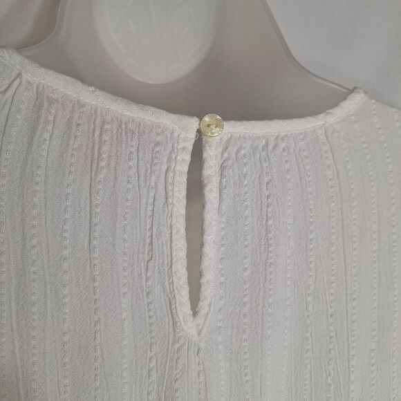 Knox Rose Womens Prairie Blouse Coastal Country Boho Short Sleeve Flowy Small - Picture 9 of 12